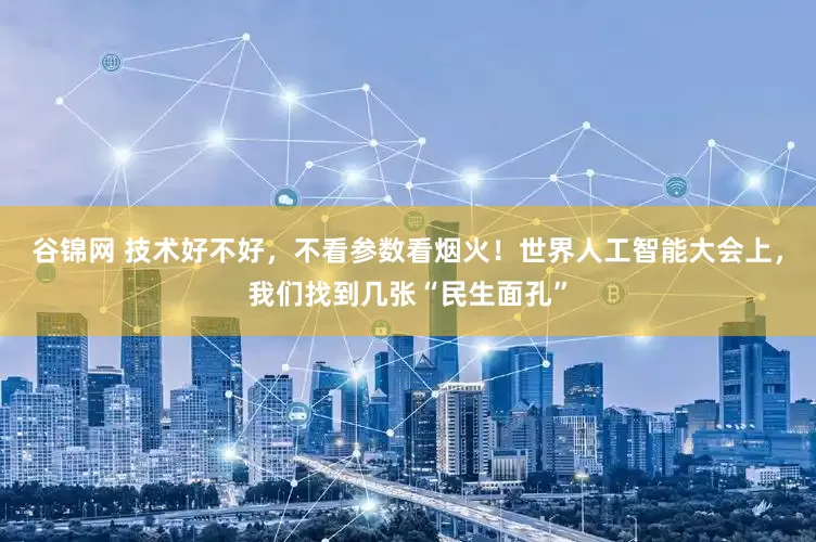 谷锦网 技术好不好，不看参数看烟火！世界人工智能大会上，我们找到几张“民生面孔”